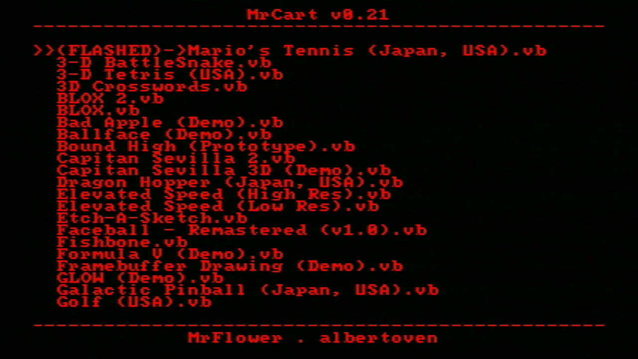 Flash cart Mr Cart virtual boy